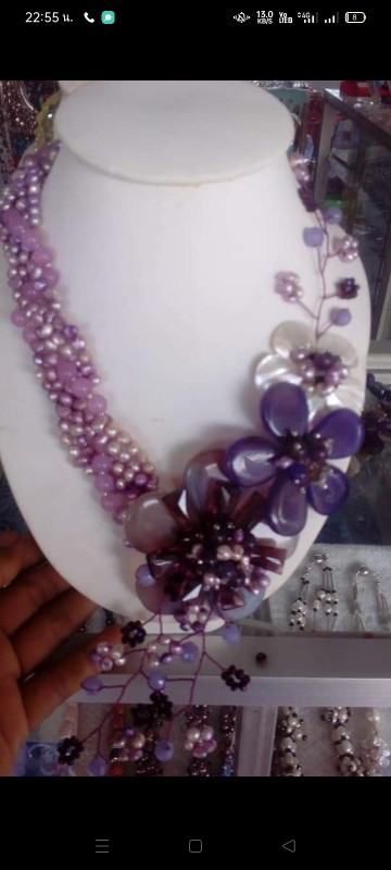 สร้อยดัดกิ่งถักเปียสีม่วง