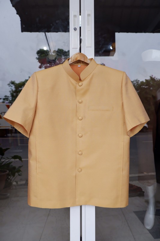 เสื้อผ้าไหม ยกดอกลายลูกแก้ว