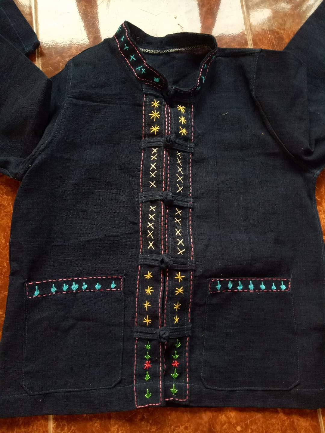 เสื้อคอจีนผ้าฝ้าย