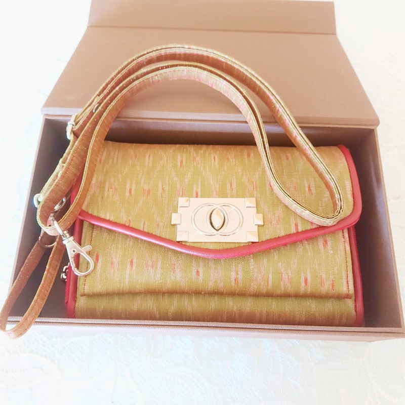 กระเป๋าผ้าไหมแฟชั่น ลายมัดหมี่