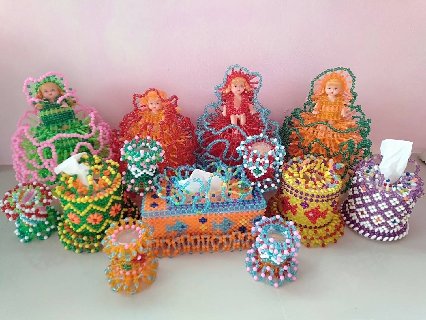 กล่องลูกปัดใส่กระกระดาษทิชชู