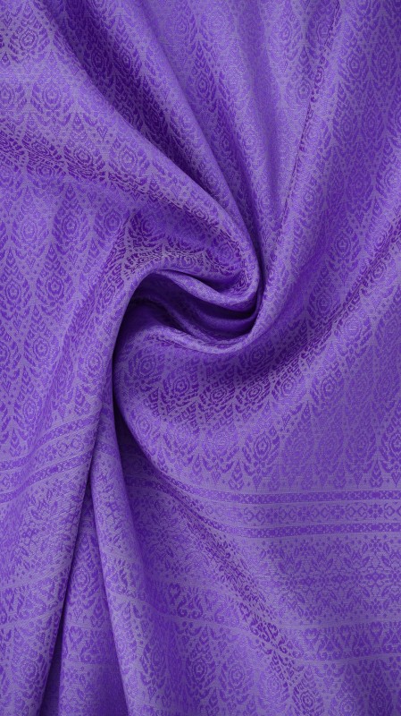 (ผ้าชุด)ไหมยกดอกสุรินทร์ ขนาด 1x4เมตร (ลาย 2เมตร+สีพื้น 2เมตร) สีม่วง รหัส N10-66-0822676 รหัสสินค้า SKU-31821