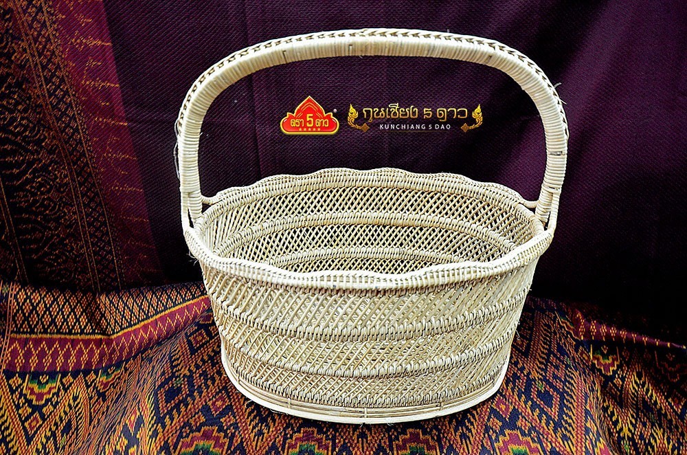 ตะกร้าหวาย ทรงวงรี 3ชั้น