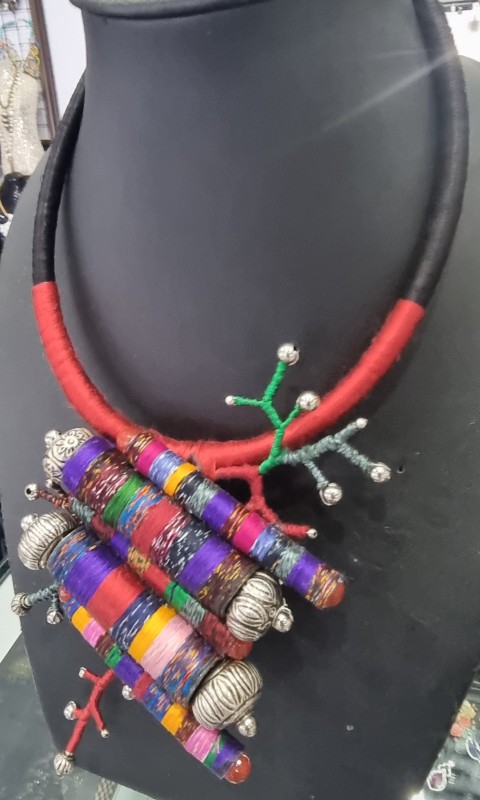 สร้อยไหมท่อจี้เงิน