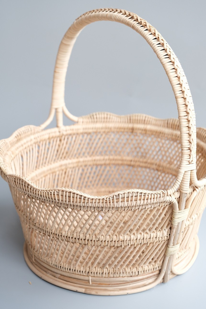 ตะกร้ากลม 2 ชั้น ปากหยัก ฐาน 9 นิ้ว