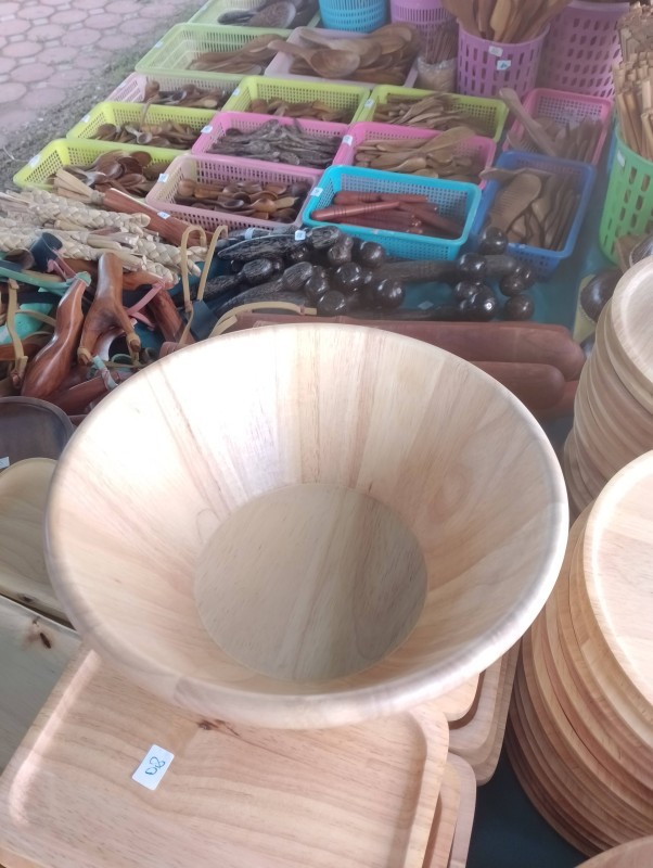 ชามไม้ยางพารา