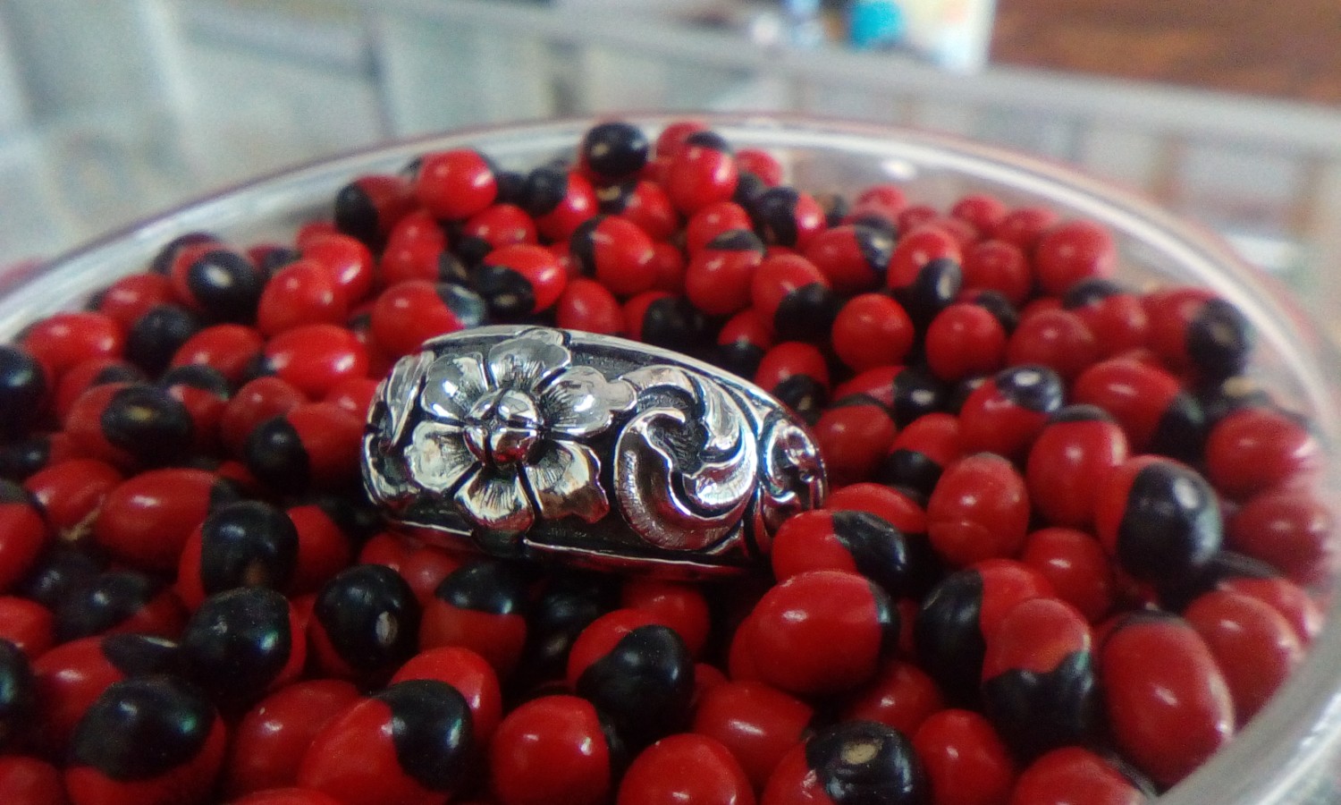 แหวนเงินแกะลาย ไซส์ 60 ครึ่ง