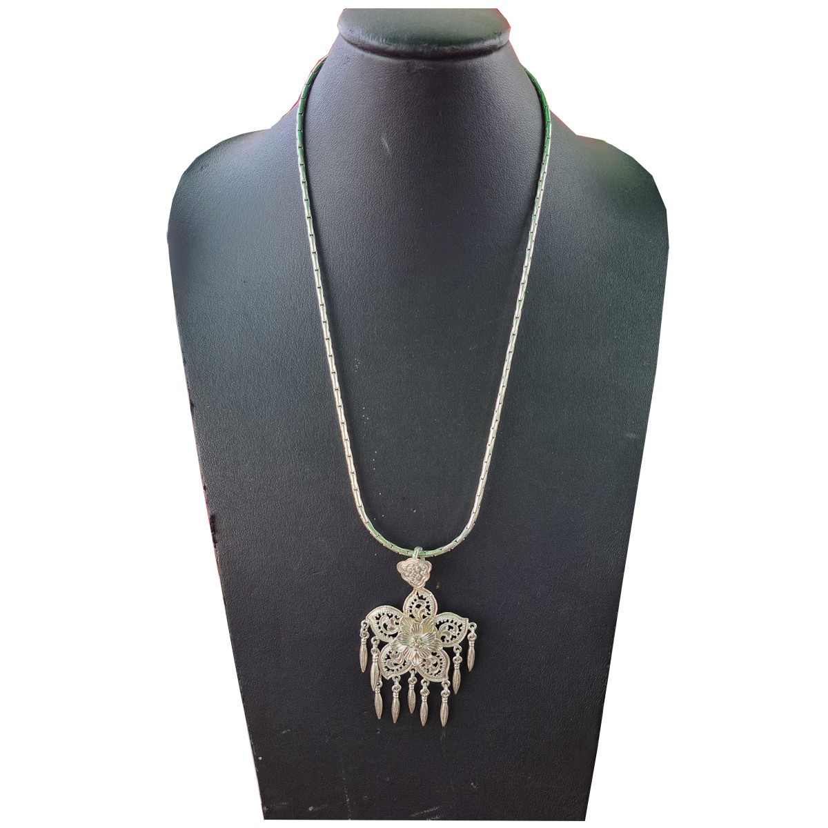 สร้อยคอเงิน ลายไทยฉลุ ยาว 22 นิ้ว