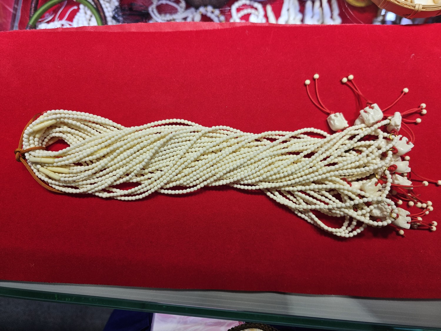 สร้อยกระดูกช้างเม็ด​ 3 มิลจี้ลูกช้าง