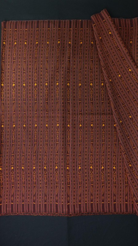 ซิ่น ผ้าไหมมัดหมี่ 3ตะกอ ขนาด 1x2เมตร ลายตะเกาว์ สีน้ำตาล รหัส R2Q-66-0819676 รหัสสินค้า SKU-31575