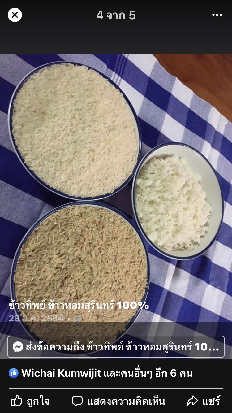 ข้าวหอมมะลิสุรินทร์ 100%