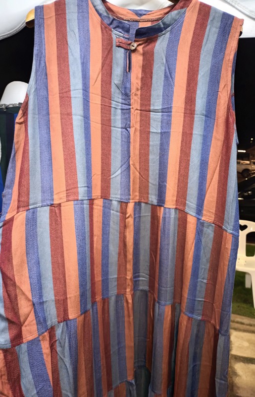 ชุดเดรสผ้าฝ้ายหมักโคลน