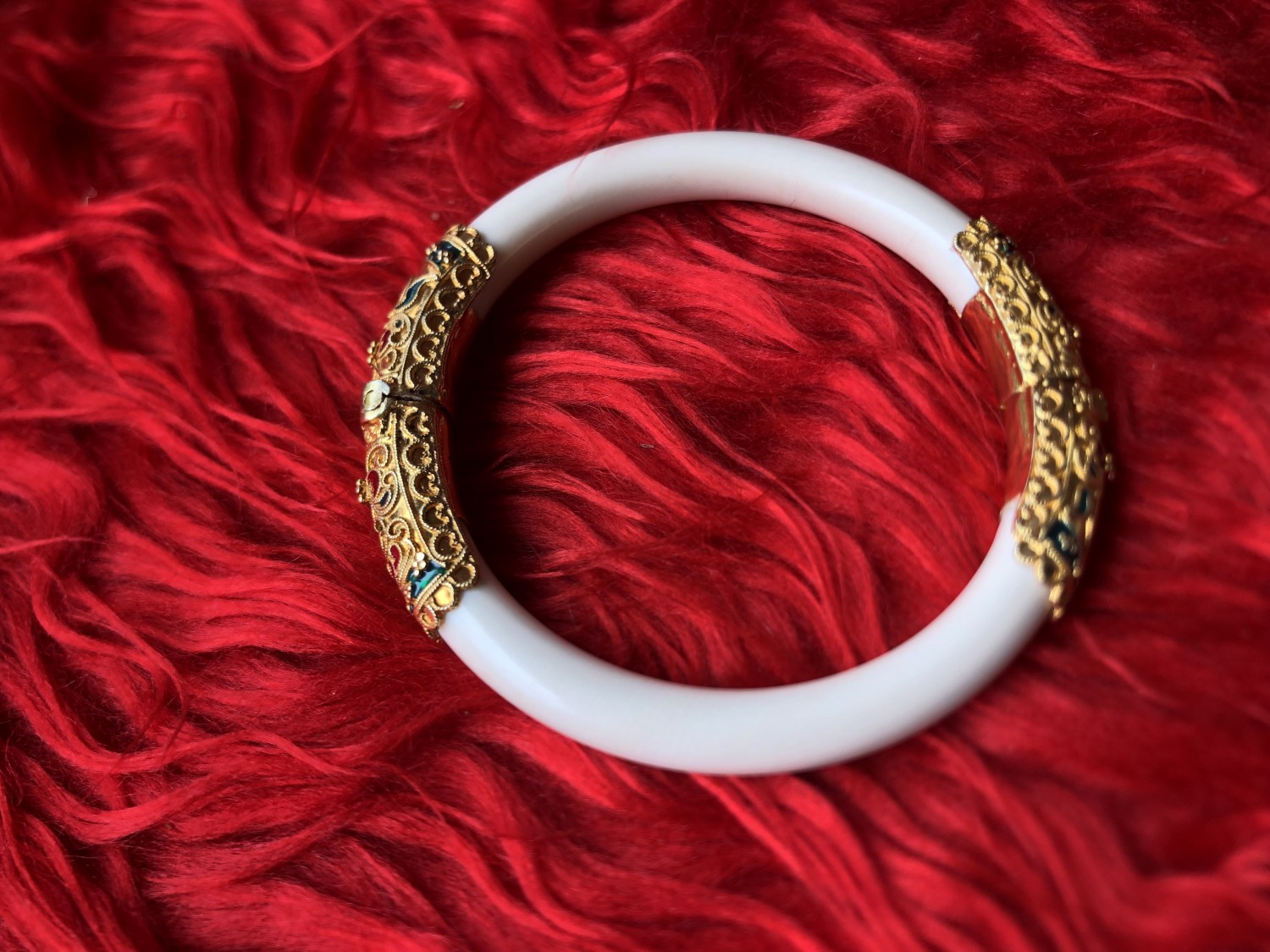 กำไล ง เงินชุบทองลงยา ขนาด8มิล