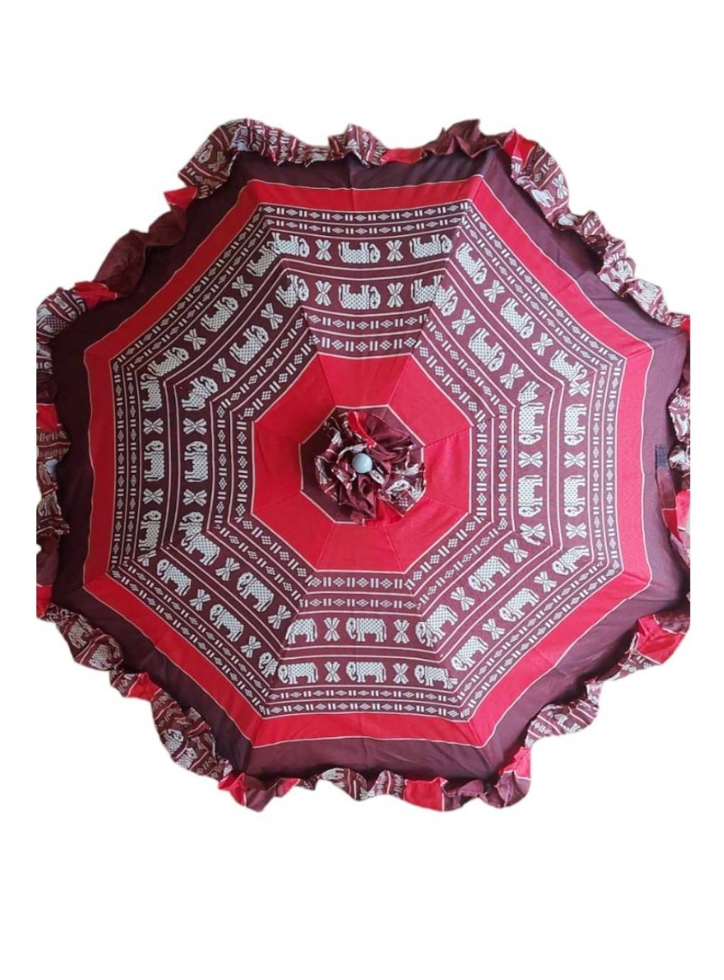 ร่มกันแดด กันยูวี สีแดงขิดช้าง