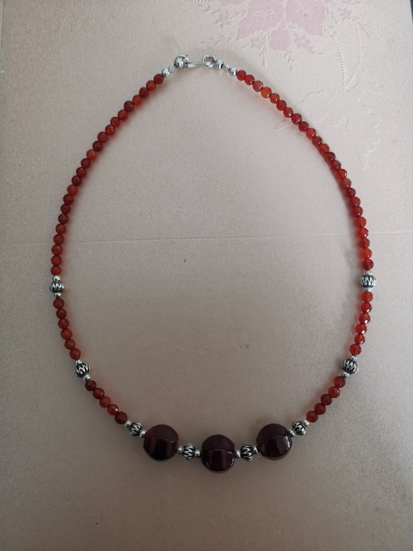 สร้อยคอปะคำเงิน+หินคาเนเลี่ยน