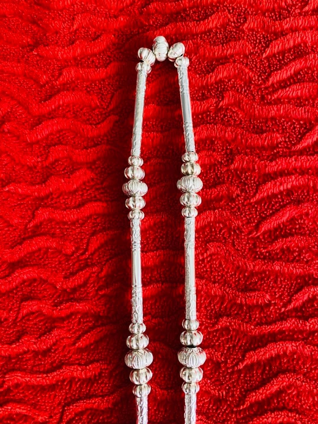 สร้อยจารประเกือมโบราณเงินเเท้