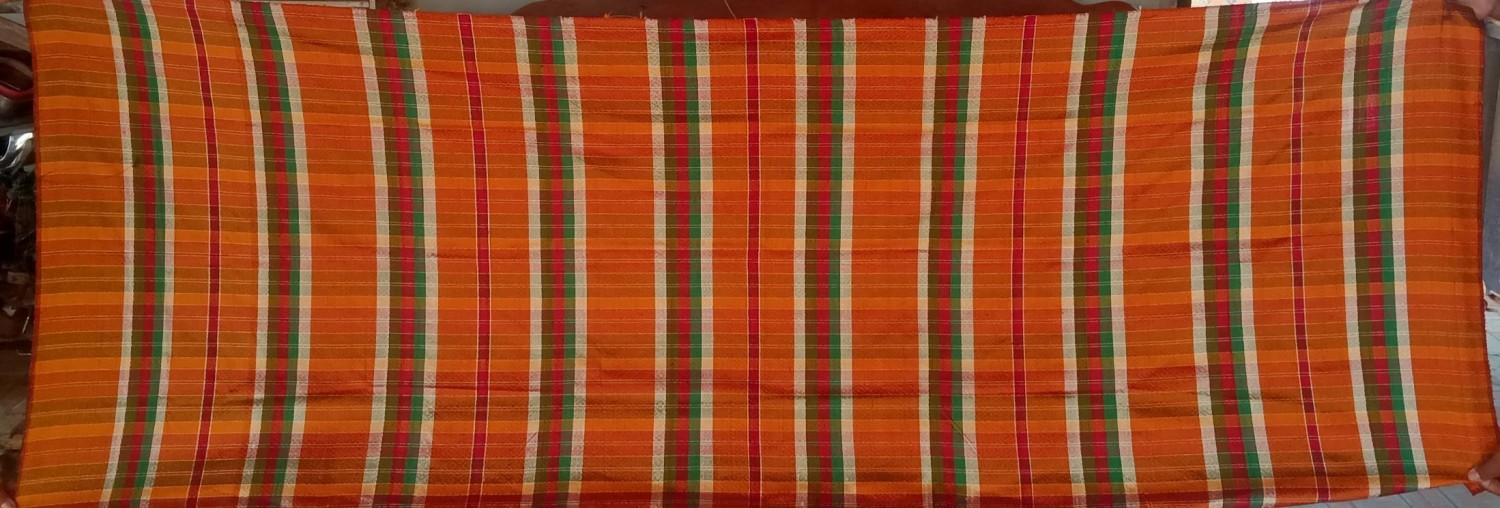 ผ้าสไบไหมลายลูกแก้ว 5 ตะกอ