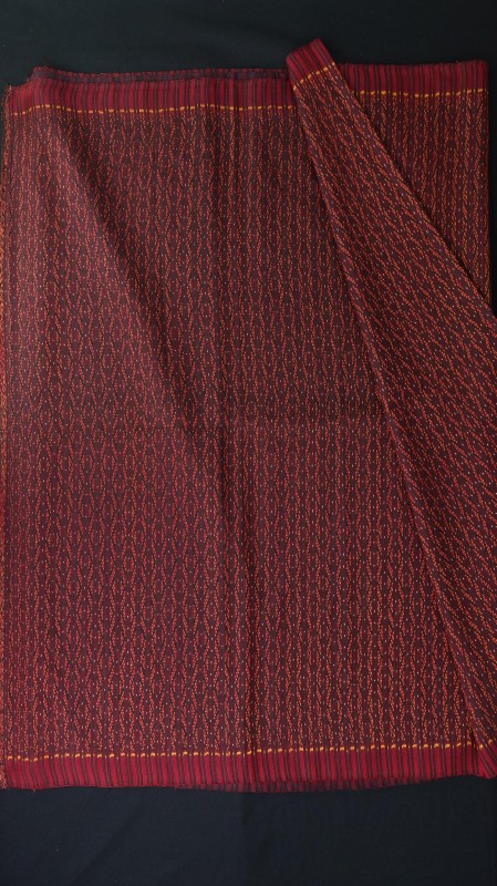 ซิ่น ผ้าไหมมัดหมี่ 3ตะกอ ขนาด 1x2เมตร ลายโฮลแปรคะนอง สีแดง รหัส R1A-66-0819677 รหัสสินค้า SKU-31578