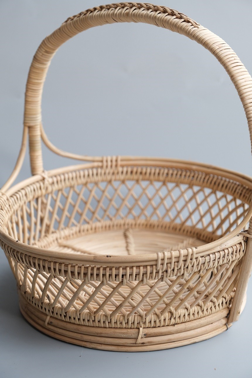 กระเช้าทรงกลมไม่ถักปาก ฐาน 10 นิ้ว