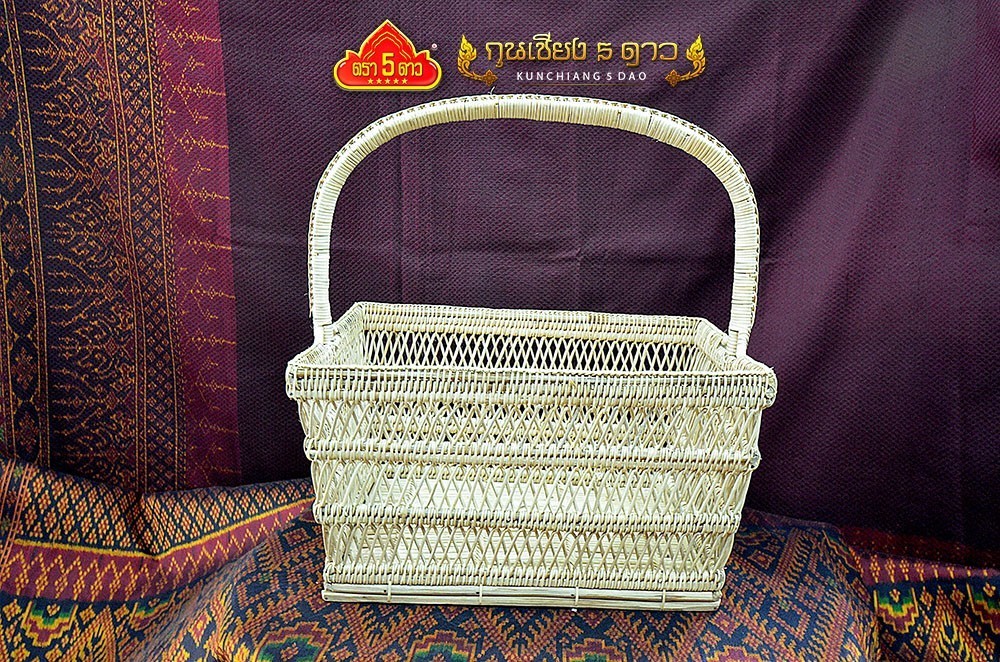 ตะกร้าหวาย ทรงปาก4เหลี่ยม 3ชั้นพิเศษ