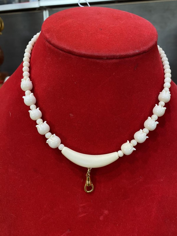 สร้อยงๅแต่งดอกทับทิม ความยาว 22 นิ้ว