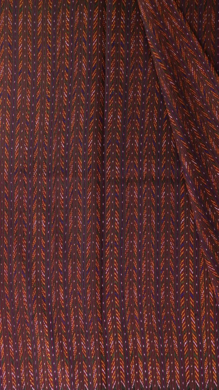 ซิ่น ผ้าไหมมัดหมี่ 3ตะกอ ขนาด 1x2เมตร ลายโฮลบรรทัด สีน้ำตาลแดง รหัส R1A-66-0819679 รหัสสินค้า SKU-31581