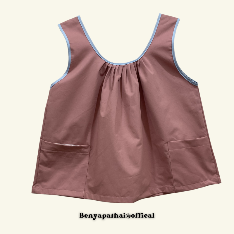 เสื้อคอกระเช้า เสื้อมะกะแหล่ง สีชมพู