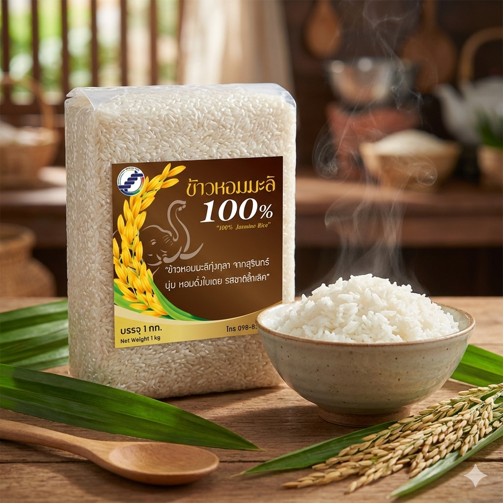 ข้าวหอมมะลิทุ่งกุลาร้องไห้100% คัดพิเศษ ขนาด 1 กก.